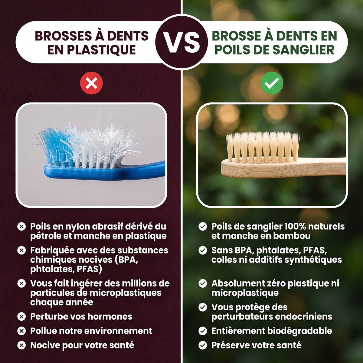 Vitéa™ Brosse à Dents Bambou & Soies de Sanglier
