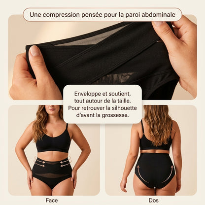 Culotte gainante post-partum à bande croisée 360°
