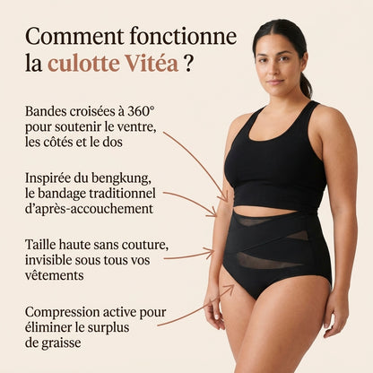 Culotte gainante post-partum à bande croisée 360°