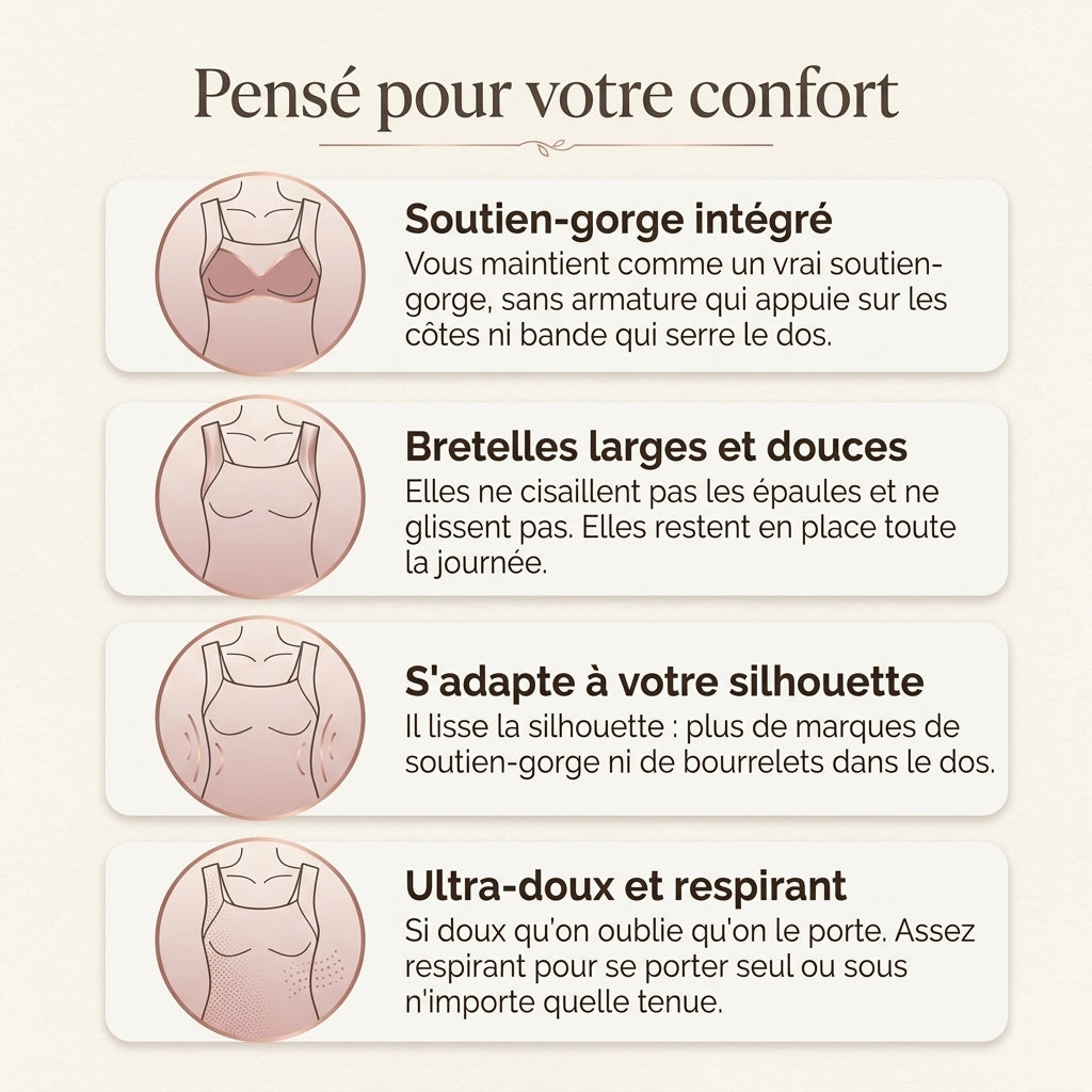 Débardeur sculptant à soutien-gorge intégré