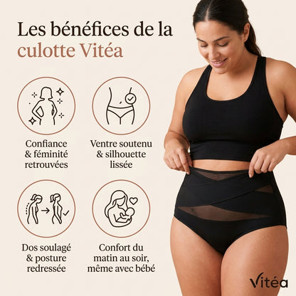 Culotte gainante post-partum à bande croisée 360°