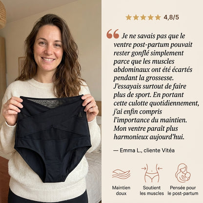 Culotte gainante post-partum à bande croisée 360°